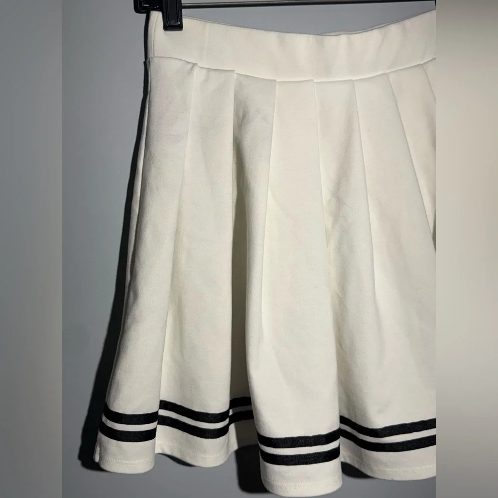 Wild Fable White Skater Skirt with‎ Black Stripes